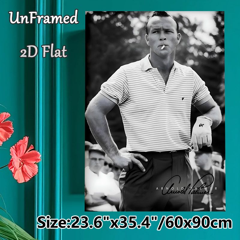 Golf Legend Portrait Painting Poster, Vintage Monochrome Style Poster, Timeless Golf-themed Artwork, Suitable For Home Office, Golf Enthusiast Spaces_maomaolike.com