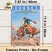 Houston Rodeo Cowboy Painting Poster, Vintage Western-style Vibrant Cowboy Riding Bucking Horse Poster, Retro Nostalgic Wall Decor Ideal For Living_maomaolike.com