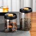 【 3260 People Collection 】 Vacuum Sealed Food Grade Glass Jar, Storage With Spoon, Green Tea Moisture-proof Coffee Beans_maomaolike.com