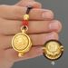 New Treasure Bowl Sand Gold Color Yuanbao Rotating Twelve Zodiac Pendant Metal Keychain Handle Piece_maomaolike.com