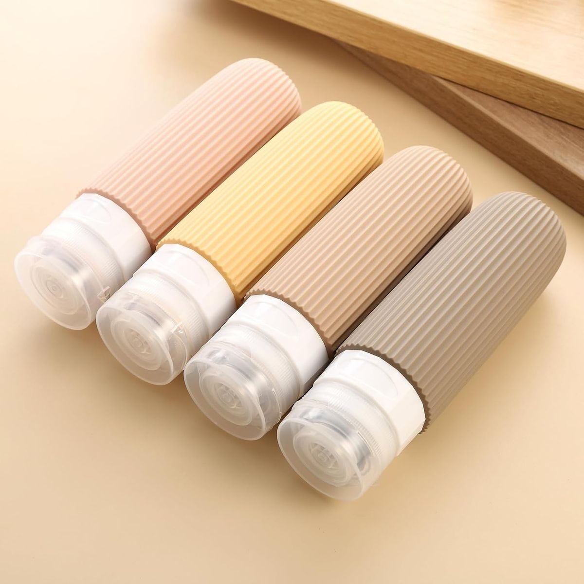4pcs Leak Proof Squeezable Silicone Size ConTravel For Toiletries, Tsa Approved 3oz Portable Travel Bottles_maomaolike.com