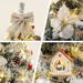 6FT/7FT Artificial Falling Snow Christmas Tree White Flocking With Plastic Silver Ball Bouquet LED Light Decoration & Metal Stand For Indoor Or Outdoor Use_maomaolike.com