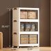 172 QT 21.6 Inch Wide Clear Door Foldable Storage Box – 3-Tier Large Capacity Organizer, Easy Access, Moving Essential, Space-Saving Foldable Design_maomaolike.com