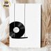 Vinyl Record Themed Painting Poster, Minimalist Black & White Graphic Poster, Stylish Music-inspired Decor With "Enjoy Life" Quote, Ideal For Living_maomaolike.com