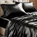 Satin Sheets Queen Size Bed Set, Black, 4 Pieces | Luxury Silky Bed Sheets, 15 Inch Deep Pocket, Similar To Silk, Soft And Cooling, Reduces Friction,_maomaolike.com