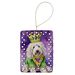 Komondor King Of Mardi Gras Porcelain Ornament Christmas Tree Hanging Decorations For Home Christmas Holiday, Rectangle, Gift, Multicolor_maomaolike.com
