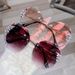 Unisex Fashion Round Diamond Studded Sunglasses Sun Protection Sunglasses Outdoor Rhinestone Glasses_maomaolike.com