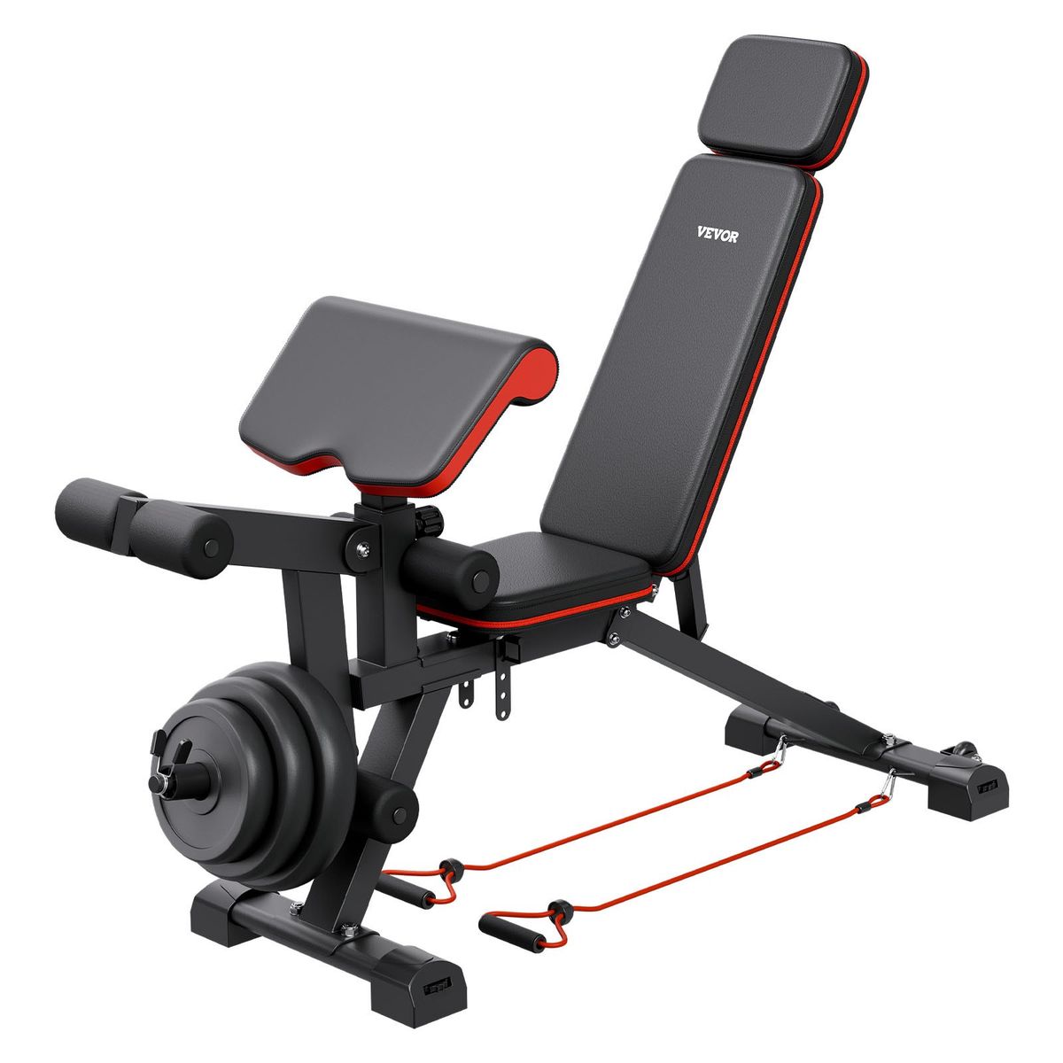 Weight Bench, 800lbs Adjustable Weight Bench Press For Full Body Workout, Exercise Sit Up Bench For Home Gym Strength Training, Flat Bench With With Leg Extension, Preacher Pad, Fast Adjustment_maomaolike.com