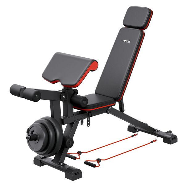Weight Bench, 800lbs Adjustable Weight Bench Press For Full Body Workout, Exercise Sit Up Bench For Home Gym Strength Training, Flat Bench With With Leg Extension, Preacher Pad, Fast Adjustment_maomaolike.com