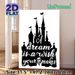 Castle Themed Painting Poster, Minimalist Black Silhouette Castle With Inspirational Quote Poster, Warm Motivational Decor Idea For Bedroom, Living_maomaolike.com
