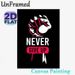 Motivational Fist Painting Poster, Bold Graphic Black, White & Red Fist With "Never Give Up" Text Poster, Inspirational Wall Decor For Home Office_maomaolike.com