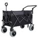 Multi-Functional Push-Pull Folding Wagon Cart With Rotating Handle & 9"x4" Beach Tires For Camping & Beach –300L XL Heavy-Duty, Large Capacity For Transport, Groceries, And Outdoor Use_maomaolike.com
