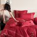 Celebration High Precision Red Pure Bed Sheet And Duvet Cover 120s Long Staple Wedding Four-Piece Set All Cotton Dowry_maomaolike.com