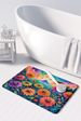 Zinnias In Color Memory Foam Kitchen Mat Machine Washable Anti-Fatigue Mat Cushion Comfort Bath Mat Or Kitchen Rug_maomaolike.com