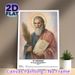 St. Barnabas Religious Painting Poster, Realistic Soft-toned Portrait Of The Apostle With Halo, Palm Frond And Book Poster, Inspirational Spiritual_maomaolike.com