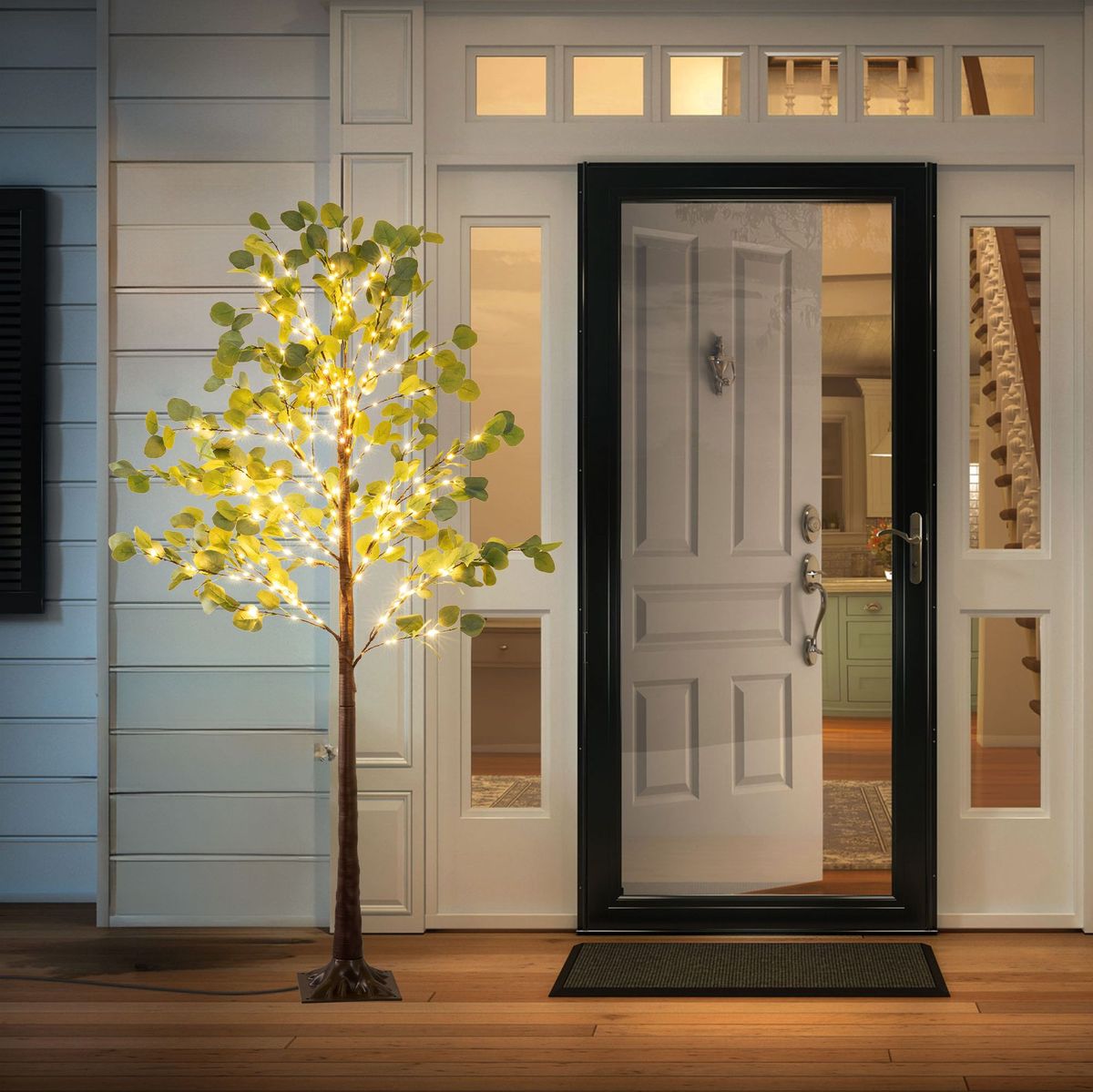 5.9ft Lighted Artificial Olive Tree With LED Fairy Lights With LED Fairy Lights For Garden Patio Front Door Party Indoor Outdoor Decor_maomaolike.com