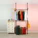 Telescopic Garment Rack, Heavy Duty Design Movable DIY By Hand No Damage To Wall Ceiling Hanging Rail, 31-47in Wide Adjustable, 120 Kilogram Loading, Reach Hook Included,Black_maomaolike.com