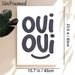 Oui Oui Typography Painting Poster, Minimalist Dark Curvy Lettering With Smiley Poster, Playful French-inspired Wall Decor Ideal For Living Room_maomaolike.com