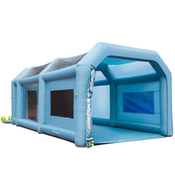26x15x11ft Inflatable Paint Booth, Inflatable Spray Booth, High Powerful 750W+950W Blowers Spray Booth Tent, Car Paint Tent Air Filter System For Car Parking Tent Workstation Motorcycle Garage_maomaolike.com