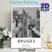 Bruges Belgium Canal Painting Poster, Monochrome Vintage European Waterscape Poster, Tranquil Riverside Town Decor Ideal For Living Room, Bedroom And_maomaolike.com