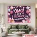 Pink Glitter 13th Birthday Banner - 2D Flat Polyester Wall Hanging With Number 13, Teen Room Party Decor, Photo Props_maomaolike.com