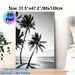 Beach Palm Tree Painting Poster, Monochrome Silhouetted Palm Trees On Sunlit Beach Poster, Provides Tranquil Coastal Atmosphere, Suitable For Living_maomaolike.com