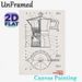 Moka Pot Blueprint Painting Poster, Vintage Technical Detailed Cross-section Moka Pot Illustration Poster, Brings Industrial-style Charm, Suitable For_maomaolike.com
