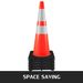 VEVOR 6Pack 36" Traffic Cones, Safety Road Parking Cone With Black Weighted Base, PVC Orange Traffic Safety Cones, Hazard Cones Reflective Collars For Construction Traffic Parking_maomaolike.com