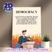 Democracy Themed Painting Poster, Minimalist Flat Graphic Poster, Presents Clear Democracy Definition, Ideal For Office, Meeting Room And Study Area_maomaolike.com