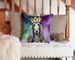 Afghan Hound King Of Mardi Gras Throw Pillow Machine Washable, Indoor Outdoor Decorative Pillow For Couch, Bed Or Patio, 14Hx14W_maomaolike.com