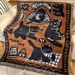 Cartoon Cat Retro Single Seat Sofa Cover Wall Decoration Fabric Tapestry Cotton Thread Blanket_maomaolike.com