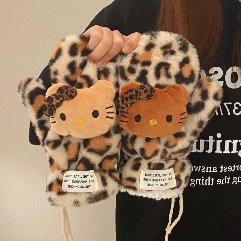Cartoon Puppy Plush Gloves, Ins-style, Warm Thick Winter, Suitable For Students, Cycling, Cold And Wind Protection, Can Be Hung Ar_maomaolike.com
