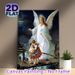 Guardian Angel Themed Painting Poster, Soft-toned Traditional Religious Scene Poster, Peaceful Spiritual Artwork Suitable For Home And Prayer Room_maomaolike.com