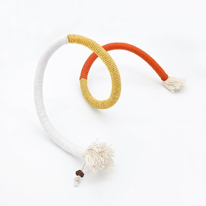 Cotton Rope Toys, 27.55Inches Color Blocking Cotton Rope Toys, Safe Cat Toys Teething Chew For Boredom And Stimulating_maomaolike.com