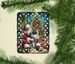Keeshond And Santa Claus Porcelain Ornament Christmas Tree Hanging Decorations For Home Christmas Holiday, Rectangle, Gift, Multicolor_maomaolike.com