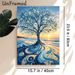 Beach Swirl Tree Painting Poster, Vibrant Swirly Artistic Tree With Sunset Beach Scene Poster, Eye-catching Decorative Piece Ideal For Living Room_maomaolike.com