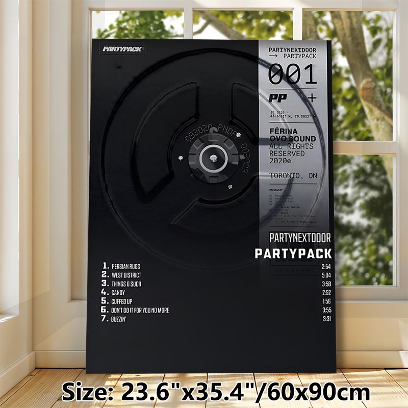 Music Album Vinyl Record Painting Poster, Monochrome Minimalist Album Tracklist Poster, Sleek Music-themed Wall Decor Suitable For Bedroom, Music_maomaolike.com