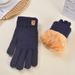 Sports Gloves Skiing Cycling Motorcycle Hiking Touch Screen Gloves Men's Double-layer Touch Screen Gloves With Fleece And Wool Knitted Gloves_maomaolike.com