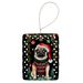 Pug Christmas Porcelain Ornament Christmas Tree Hanging Decorations For Home Christmas Holiday, Rectangle, Gift, Multicolor_maomaolike.com