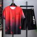Men's Clothing casual sports suit 2024 summer new style handsome matching shorts Korean version large size loose ice silk short sleeves_maomaolike.com