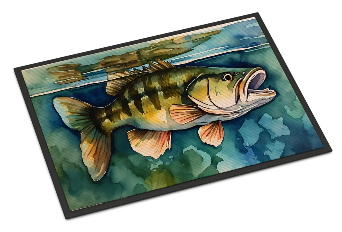 Smallmouth Bass Doormat Front Door Mat Indoor Outdoor Rugs For Entryway, Non Slip Washable Low Pile, 24H X 36W_maomaolike.com