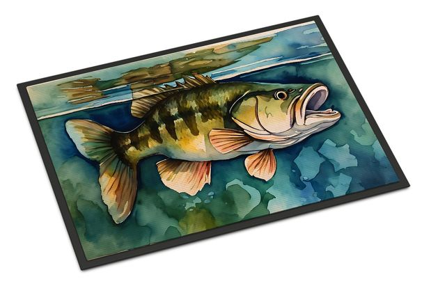 Smallmouth Bass Doormat Front Door Mat Indoor Outdoor Rugs For Entryway, Non Slip Washable Low Pile, 24H X 36W_maomaolike.com