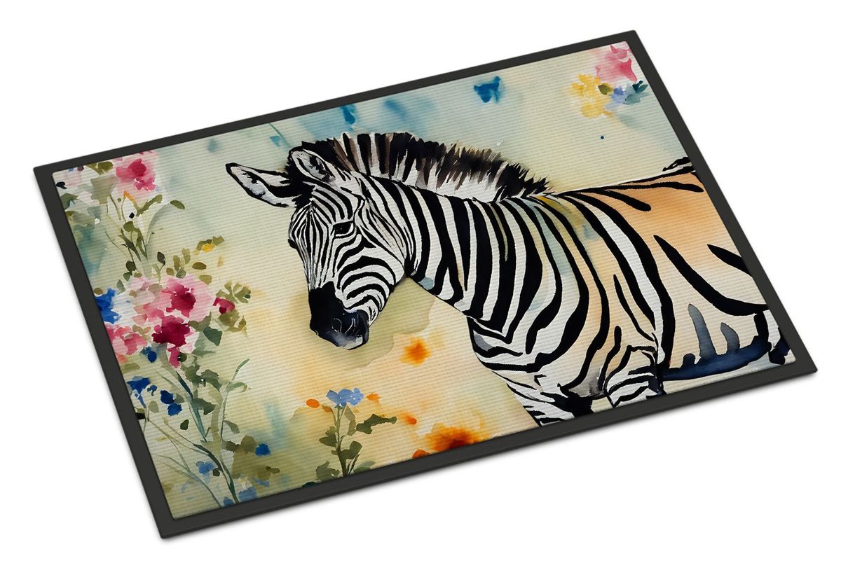 Zebra Doormat Front Door Mat Indoor Outdoor Rugs For Entryway, Non Slip Washable Low Pile, 24H X 36W_maomaolike.com