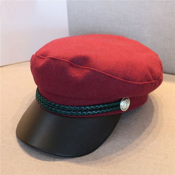 Hot Sale Fashion Military Spring Versatile Sailor Hats Black Ladies Beret Caps Flat Top Captain Cap Travel Cadet Octagonal Hat_maomaolike.com