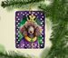 Chocolate Poodle King Of Mardi Gras Porcelain Ornament Christmas Tree Hanging Decorations For Home Christmas Holiday, Rectangle, Gift, Multicolor_maomaolike.com