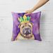 Shar Pei King Of Mardi Gras Throw Pillow Machine Washable, Indoor Outdoor Decorative Pillow For Couch, Bed Or Patio, 18Hx18W_maomaolike.com