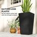 Tall Planters For Outdoor Plants Set Of 3, 24 In Taper Planters With Drainage Holes, Rattan Decor Plant Pots For Indoor Outdoor Front Porch Patio Backyard, Black_maomaolike.com