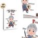 The Armor Of God Painting Poster, Cute Cartoon Warrior With Faith-themed Annotations Poster, Inspirational Religious Decor Ideal For Church, Study_maomaolike.com