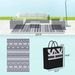 Reversible Outdoor Rug, Waterproof Plastic Straw With Carry Bag, 6' X 9', Blue & White Geometric_maomaolike.com