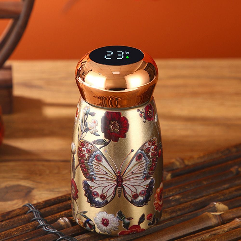 304 Stainless Steel Insulated Leak-Proof 230ml Coffee Mug Chinese Style Temperature Display Vacuum Pocket Cup Outdoor_maomaolike.com